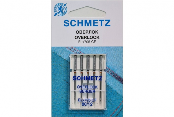 Иглы Schmetz для оверлока ELx705 CF №80, 5 шт в Нефтекумске