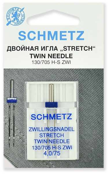 Иглы Schmetz стрейч двойные 130/705 H-S ZWI 4,0/75, 1 шт в Нефтекумске